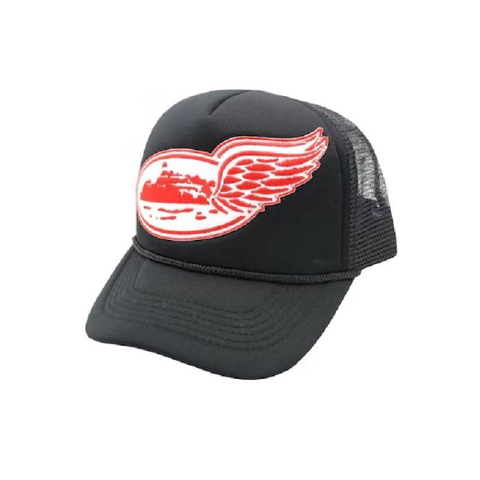 Casquette Corteiz Alcatraz Wing Trucker Noir/Rouge/Blanc